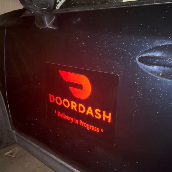 Reflective DoorDash Car Magnet - Removable Decal - Delivery Driver Door Dash - Picture 12 of 13